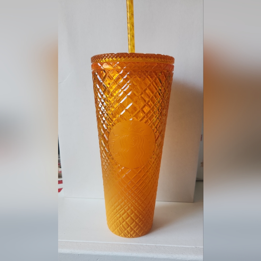 2022 STARBUCKS Orange Mango Gradient Jeweled 24oz Venti Trendsetter Tumbler New